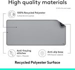 Logitech Desk Mat - Studio Series, Multifunctional Large Desk Pad, Extended Mouse Mat, Office Desk Protector with Anti-slip Base, Spill-resistant Durable Design - Grey, 956-000052 - Image 3