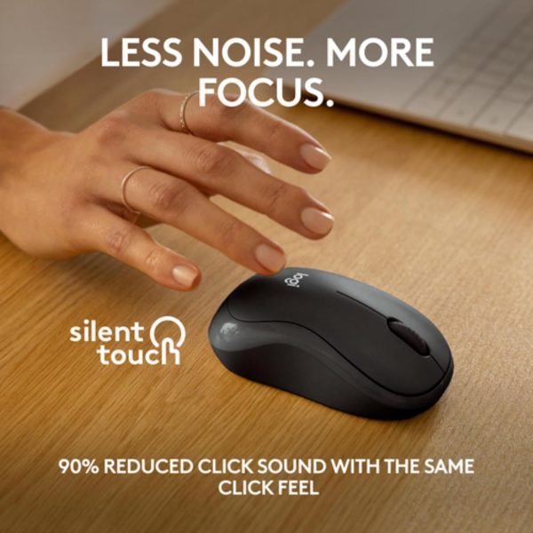 Logitech M241 Silent Bluetooth Mouse, Wireless, Compact, Portable, Smooth Tracking, 18-Month Battery, for Windows, macOS, ChromeOS, Compatible with PC, Mac, Laptop, Tablets - Graphite, 910-007471 - Image 3