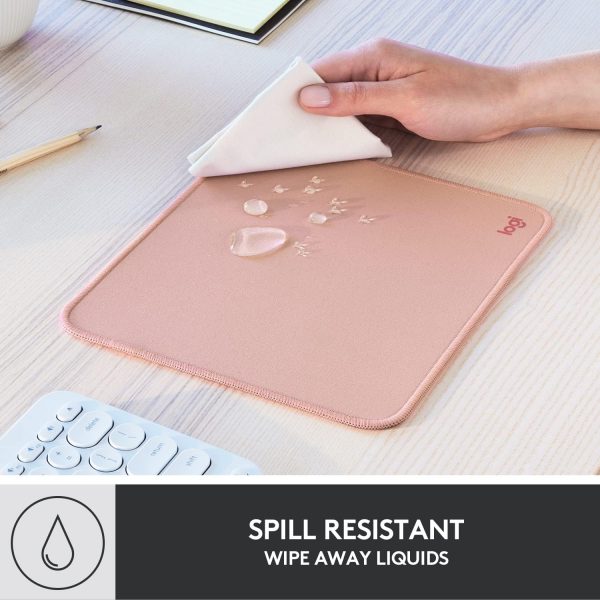 Logitech Mouse Pad - Studio Series, Computer Mouse Mat with Anti-slip Rubber Base, Easy Gliding, Spill-Resistant Surface, Durable Materials, Portable, in a Fresh Modern Design - Pink, 956-000050 - Image 3