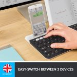 Logitech K780 Multi Device Wireless Keyboard For Windows, Apple, Android Or Chrome, Wireless 2.4Ghz And Bluetooth, Grey/White, Black, 920-008042 - Image 2