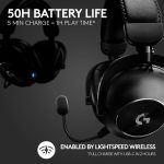 Logitech G PRO X 2 LIGHTSPEED Wireless Gaming Headset, Detachable Boom Mic, 7.1 Surround Sound, Bluetooth/USB/3.5mm Aux, for PC, PS5, PS4, Nintendo Switch, Black, 981-001263 - Image 9
