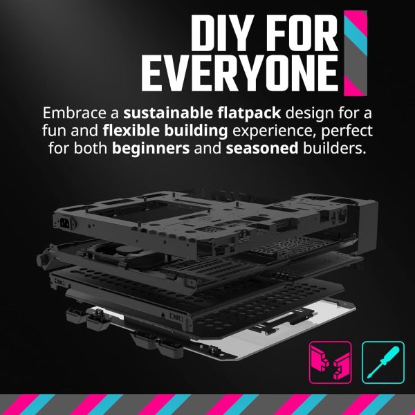 Cooler Master QUBE 500 Flatpack Black Small High Airflow Mid-Tower ATX Customizable Gaming PC Case, Tempered Glass, Vertical GPU Mount, USB-C, Carrying Handle, Gem Mini, Q500-KGNN-S00 - Image 2