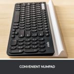 Logitech K780 Multi Device Wireless Keyboard For Windows, Apple, Android Or Chrome, Wireless 2.4Ghz And Bluetooth, Grey/White, Black, 920-008042 - Image 3