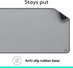 Logitech Desk Mat - Studio Series, Multifunctional Large Desk Pad, Extended Mouse Mat, Office Desk Protector with Anti-slip Base, Spill-resistant Durable Design - Grey, 956-000052 - Image 6