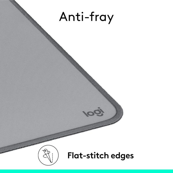 Logitech Desk Mat - Studio Series, Multifunctional Large Desk Pad, Extended Mouse Mat, Office Desk Protector with Anti-slip Base, Spill-resistant Durable Design - Grey, 956-000052 - Image 5