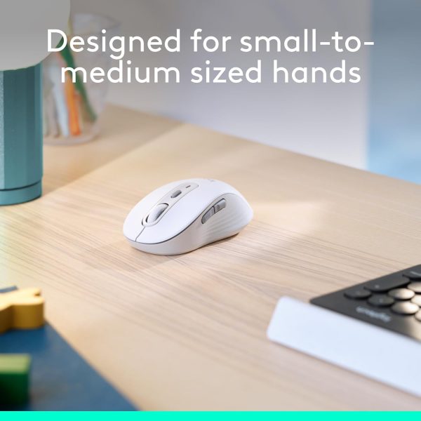 Logitech Signature M650 Wireless Mouse - For Small to Medium Sized Hands, 2-Year Battery, Silent Clicks, Customizable Side Buttons, Bluetooth, PC/Mac/Multi-Device/Chromebook - White, 910-006255 - Image 3