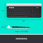 Logitech K780 Multi Device Wireless Keyboard For Windows, Apple, Android Or Chrome, Wireless 2.4Ghz And Bluetooth, Grey/White, Black, 920-008042 - Image 7