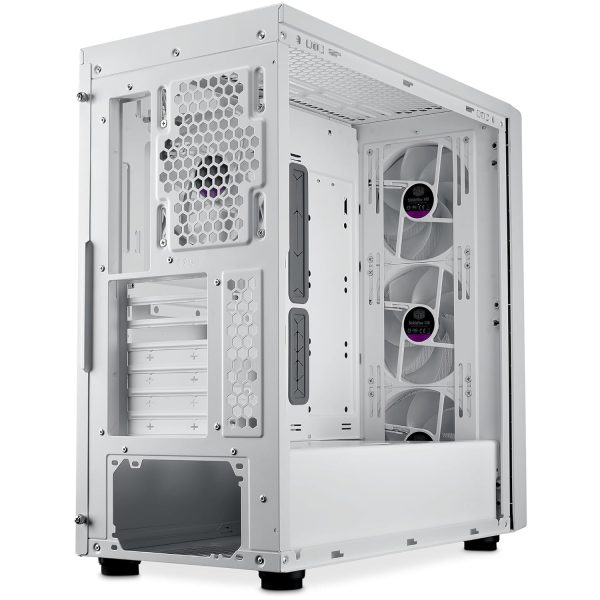 Cooler Master MB600 Computer Case, Back Connected Motherboard Support, 420mm Radiator Support, 3X 140mm & 1 x 120mm ARGB Fans, Type C Connector, ARGB Fan HUB, White, MB600-WGNN-S00 - Image 4