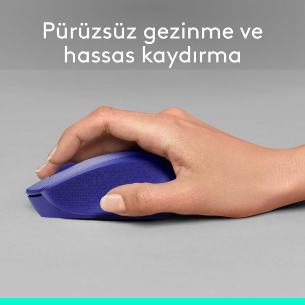 Logitech M330 Silent Plus Wireless Mouse, 2.4GHz with USB Nano Receiver, 1000 DPI Optical Tracking, 3 Buttons, 24 Month Life Battery, PC / Mac / Laptop, Blue, 910-004910 - Image 4