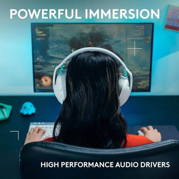 Logitech G321 LIGHTSPEED Wireless Bluetooth Gaming Headset, dynamic comfort and fit, 16 kHz boom mic, 20+ hrs battery, PC, PS4, PS5, Nintendo Switch, Mobile - White, 981-001569 - Image 5