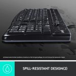 Logitech MK120 Wired Keyboard and Mouse for Windows, Optical Wired Mouse, USB Plug and Play, Full Size, PC/Laptop, US Layout, Black, 920-002562 - Image 5