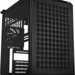 Cooler Master QUBE 500 Flatpack Black Small High Airflow Mid-Tower ATX Customizable Gaming PC Case, Tempered Glass, Vertical GPU Mount, USB-C, Carrying Handle, Gem Mini, Q500-KGNN-S00