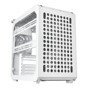 Cooler Master QUBE 500 Flatpack Black Small High Airflow Mid-Tower ATX Customizable Gaming PC Case, Tempered Glass, Vertical GPU Mount, USB-C, Carrying Handle, Gem Mini, Q500-WGNN-S00