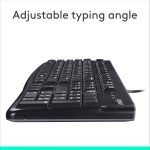 Logitech K120 Wired BUSiness Keyboard For Windows Or Linux, USb Plug-And-Play, Full-Size, Spill Resistant, Curved Space Bar, Pc / Laptop, English/Arabic Layout - Black, 920-002495 - Image 6