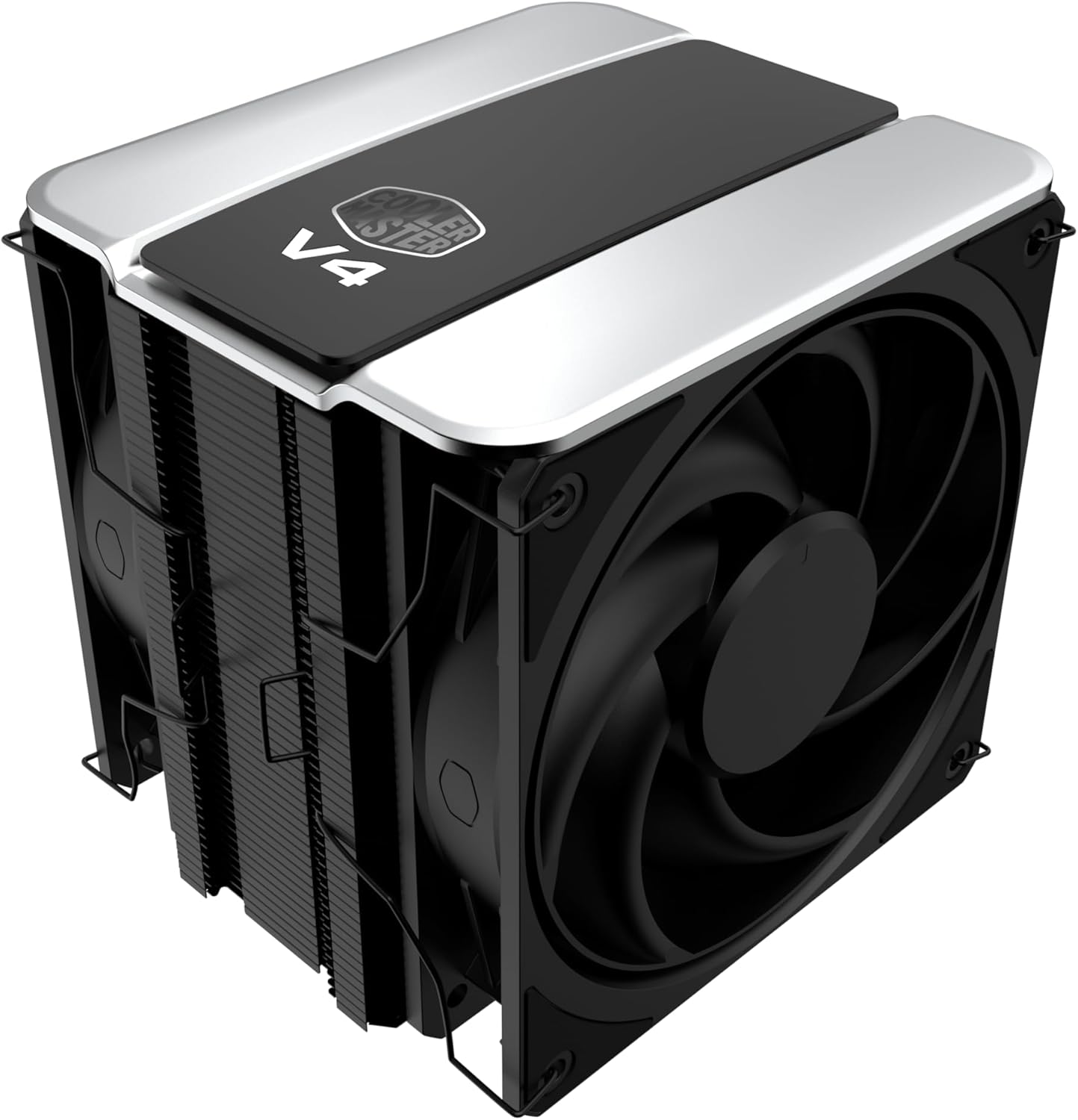 71dpKVm8A3L._AC_SL1500_ Cooler Master V4 Alpha 3DHP Black Air Cooled CPU Cooler, AMD® AM5 / AM4 sockets, black coating and premium ARGB top cover, Ring blade fan design, 240W TDP, 2 x 4 pin PWM 120mm fan, Black, MAZ-T2HP-217PK-R1 - Image 1