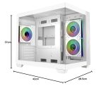 Cooler Master Elite 481 Wood Computer Case- Black, 3 X Pre-Installed Reverse Argb Fans, Upto 360mm AIO Support, mATX Motherboard Support, Upto 410mm GPU Support, Type C Connector, White, E481-WHNN-S00 - Image 4