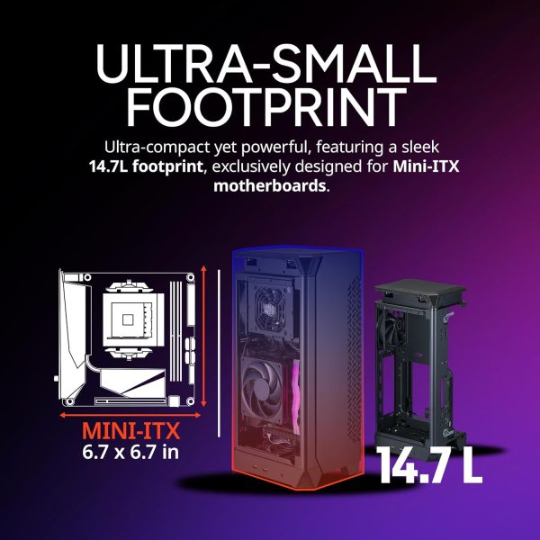 Cooler Master NCORE 100 Air Mini-ITX PC Tower Case, Anodized Aluminum, 356mm Vertical Triple-Slot Mount GPU, SFX PSU 130mm, Air Cooler Up to 70 mm, Compatible RTX 5080 | RX 9070 XT, White, NR100-WNNN-S00 - Image 9