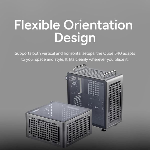 Cooler Master QUBE 540 High-Airflow ATX Mid-Tower Case, 415mm GPU Clearance Max, Designed Ready RTX 5090|RX 9070 XT, Tempered Glass, Modular & Customizable Design, Reversible I/O Panel – Stardust Iron, Q540-MGNN-S00 - Image 11