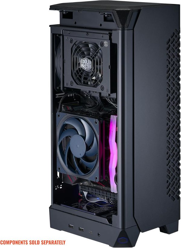 Cooler Master NCORE 100 Air Mini-ITX PC Tower Case, Anodized Aluminum, 356mm Vertical Triple-Slot Mount GPU, SFX PSU 130mm, Air Cooler Up to 70 mm, Compatible RTX 5080 | RX 9070 XT, Black, NR100-KNNN-S00 - Image 4