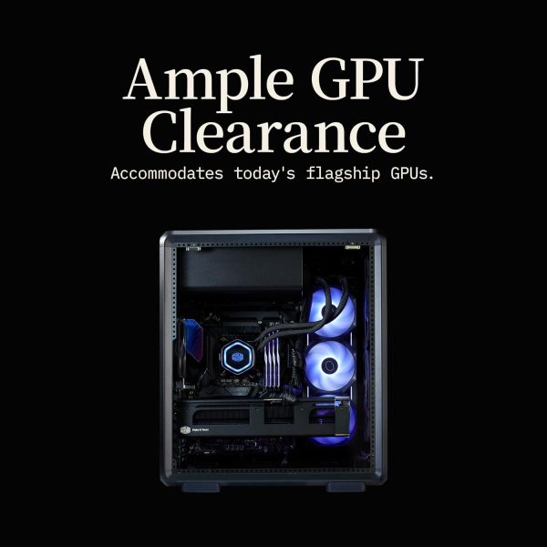Cooler Master MasterFrame 500 Mesh aRGB Black Freeform 2.0 Modular Platform Open-Air ATX Mid-Tower Case, Aluminum Frame,Dual 200mm aRGB Fans, 390mm GPU Max, 360mm AIO Max, Type C, Tempered Glass, Black, MF500M-KHNN-S01 - Image 9