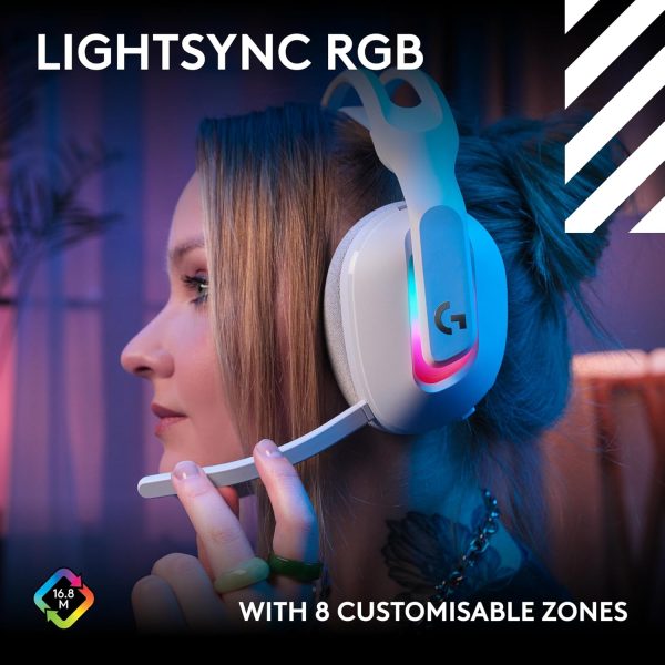 Logitech G Astro A20 X LIGHTSPEED Wireless Gaming Headset for PS5, Xbox, Switch, PC with 2-system PLAYSYNC Audio, Bluetooth, LIGHTSYNC RGB, and 48 kHz Boom Mic, White, 939-002253 - Image 8