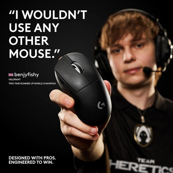 Logitech G PRO X Superlight 2 Lightspeed Wireless Gaming Mouse, Lightweight, LIGHTFORCE Hybrid Switches, Hero 2 Sensor, 32,000 DPI, 5 Programmable Buttons, USB-C Charging, PC & Mac, Black, 910-006631 - Image 3
