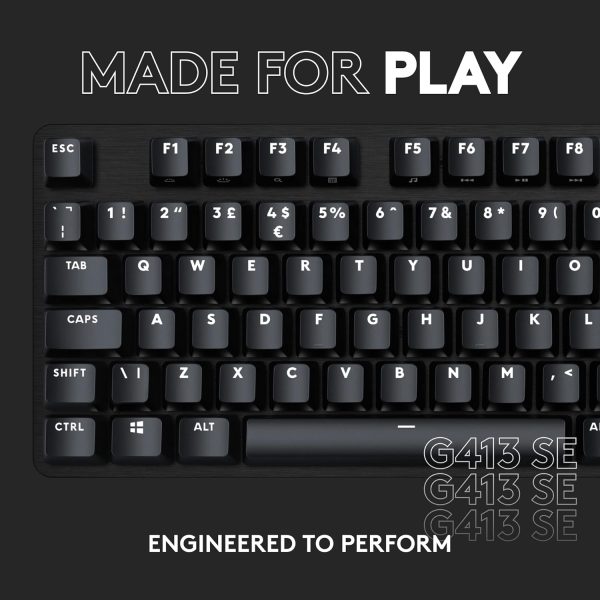 Logitech G413 SE Full-Size Mechanical Gaming Keyboard - Backlit Keyboard with Tactile Mechanical Switches, Anti-Ghosting, Compatible with Windows, macOS, AR Keyboard - Black, 920-010806 - Image 8