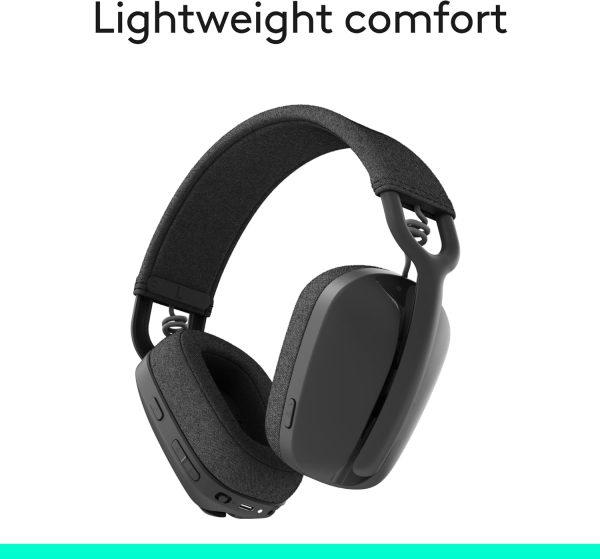 Logitech Zone Vibe 100 Lightweight Wireless Over-Ear Headphones with Noise-Cancelling Microphone, Advanced Multipoint Bluetooth Headset, Works with Teams, Google Meet, Zoom, Mac/PC - Graphite, 981-001213 - Image 7