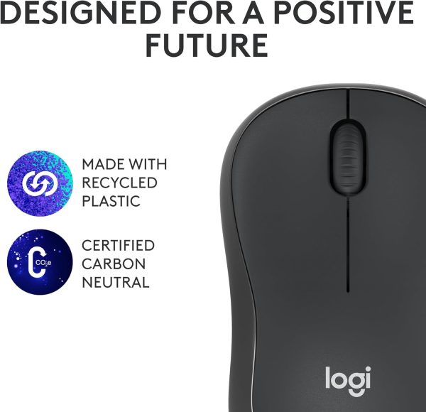 Logitech M241 Silent Bluetooth Mouse, Wireless, Compact, Portable, Smooth Tracking, 18-Month Battery, for Windows, macOS, ChromeOS, Compatible with PC, Mac, Laptop, Tablets - Graphite, 910-007471 - Image 8