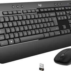 Logitech MK540 Advanced Wireless Keyboard and Mouse Combo for Windows, 2.4 GHz Unifying USB-Receiver, Multimedia Hotkeys, 3-Year Battery Life, for PC, Laptop, Arabic Layout - Black, 920-008693