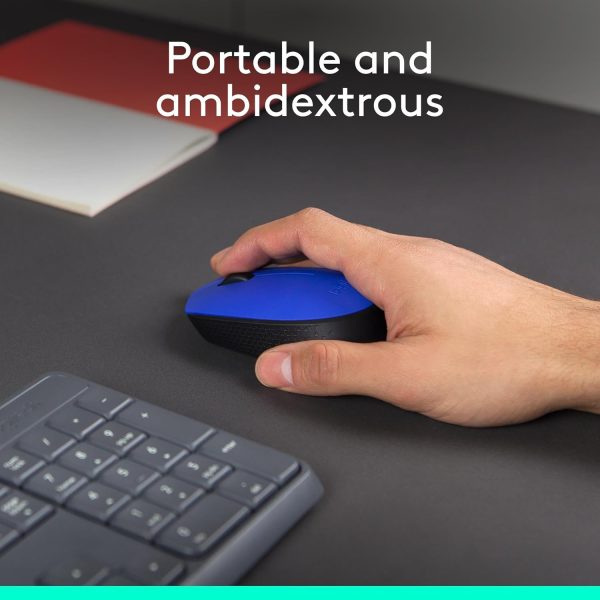Logitech M171 Wireless Mouse, 2.4 Ghz With USb Mini Receiver, Optical Tracking, 12-Months Battery Life, AmbidextroUS Pc/Mac/Laptop - Blue, 910-004640 - Image 3