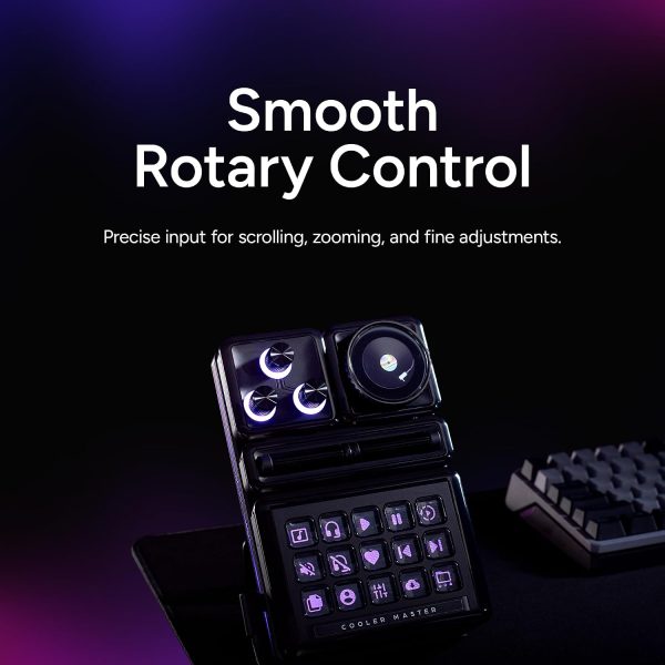 Cooler Master MasterHUB Encoder Dial with IPS Display Module: Scene Switching, Volume Control, Clock, Timer, and Endless Creative Possibilities, Black, MHDD01AA22 - Image 5