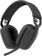 Logitech Zone Vibe 100 Lightweight Wireless Over-Ear Headphones with Noise-Cancelling Microphone, Advanced Multipoint Bluetooth Headset, Works with Teams, Google Meet, Zoom, Mac/PC - Graphite, 981-001213