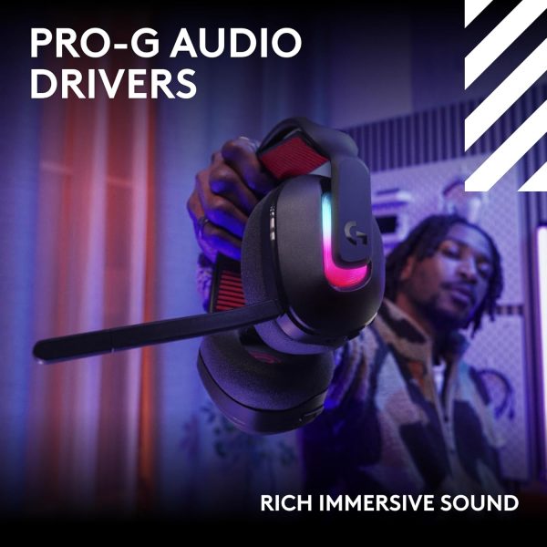Logitech G Astro A20 X LIGHTSPEED Wireless Gaming Headset for PS5, Xbox, Switch, PC with 2-system PLAYSYNC Audio, Bluetooth, LIGHTSYNC RGB, and 48 kHz Boom Mic, Black, 939-002247 - Image 5