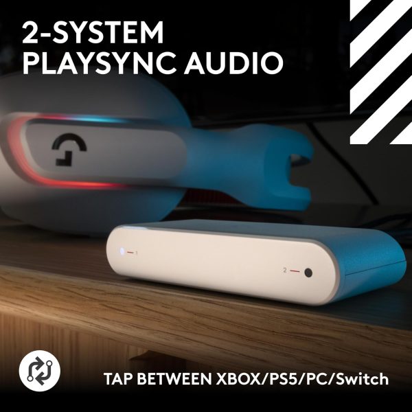 Logitech G Astro A20 X LIGHTSPEED Wireless Gaming Headset for PS5, Xbox, Switch, PC with 2-system PLAYSYNC Audio, Bluetooth, LIGHTSYNC RGB, and 48 kHz Boom Mic, White, 939-002253 - Image 2
