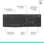 Logitech MK295 Silent Wireless Mouse & Keyboard Combo with SilentTouch Technology, Full Numpad, Advanced Optical Tracking, Lag-Free Wireless, 90% Less Noise, AR Keyboard - Graphite, 920-009801 - Image 6