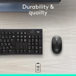 Logitech Wireless Mouse M190, Full Size Ambidextrous Curve Design, 18-Month Battery with Power Saving Mode, Precise Cursor Control and Scrolling, Wide Scroll Wheel, Scooped Buttons - Black/Mid Grey, 910-005906 - Image 3