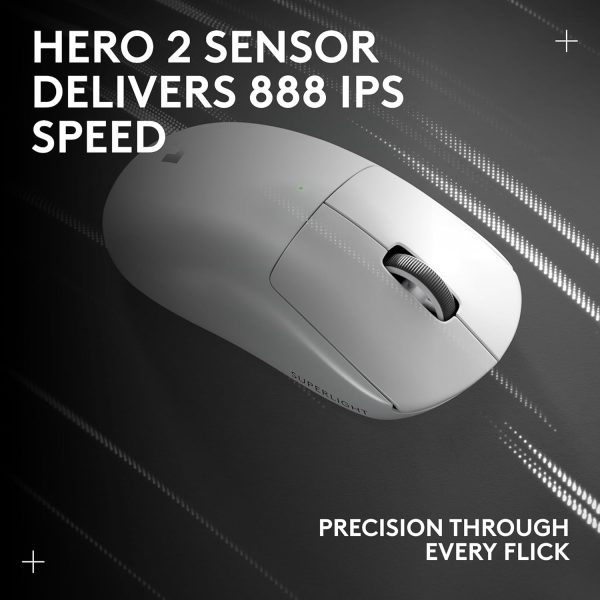 Logitech G PRO X Superlight 2 Lightspeed Wireless Gaming Mouse, Lightweight, LIGHTFORCE Hybrid Switches, Hero 2 Sensor, 32,000 DPI, 5 Programmable Buttons, USB-C Charging, PC & Mac, White, 910-006639 - Image 5