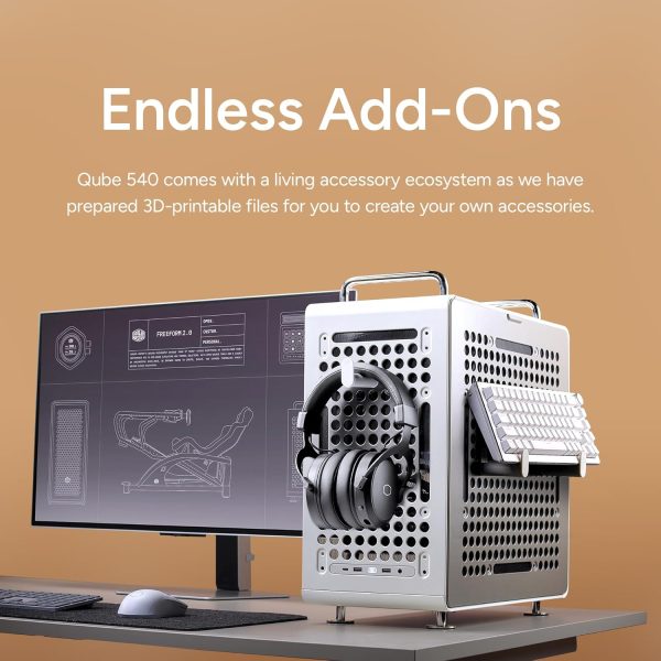 Cooler Master QUBE 540 High-Airflow ATX Mid-Tower Case, 415mm GPU Clearance Max, Designed Ready RTX 5090|RX 9070 XT, Tempered Glass, Modular & Customizable Design, Reversible I/O Panel – Moonstone, Q540-LGNN-S00 - Image 12