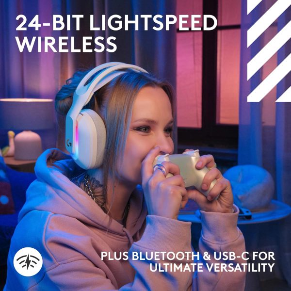 Logitech G Astro A20 X LIGHTSPEED Wireless Gaming Headset for PS5, Xbox, Switch, PC with 2-system PLAYSYNC Audio, Bluetooth, LIGHTSYNC RGB, and 48 kHz Boom Mic, White, 939-002253 - Image 4