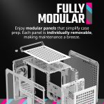 Cooler Master QUBE 500 Flatpack Black Small High Airflow Mid-Tower ATX Customizable Gaming PC Case, Tempered Glass, Vertical GPU Mount, USB-C, Carrying Handle, Gem Mini, Q500-WGNN-S00 - Image 10