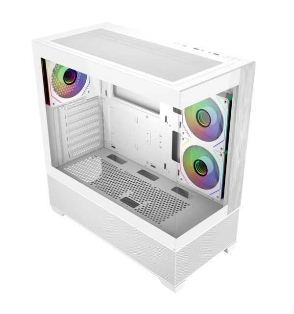 Cooler Master Elite 690 Wood Computer Case, 3 X Pre-Installed Reverse Argb Fans, Upto 360mm AIO Support, ATX Motherboard Support, RTX 50 Series Upto 425mm, Type C Connector, White, E690-WHNN-S00 - Image 3
