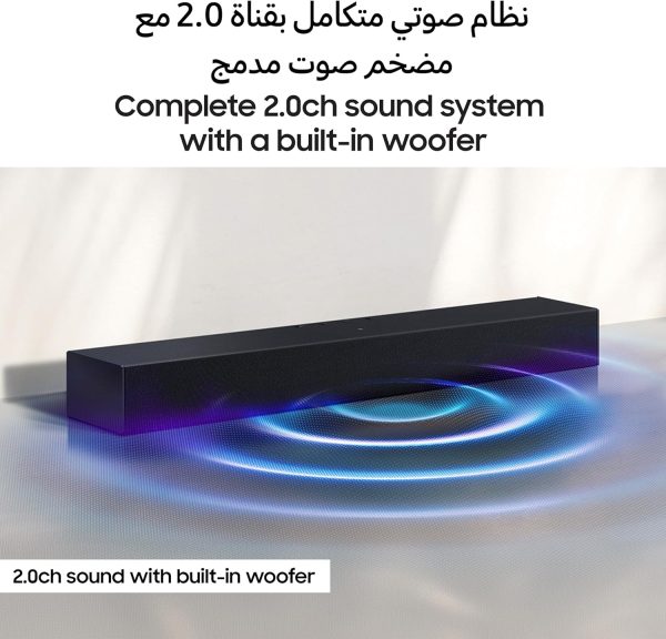 Samsung B-series Soundbar, B400F, 2.0 ch, Subwoofer, 2.0ch Sound with Built-in Woofer, One Remote Control, Surround Sound Expansion, Bluetooth TV connection, HW-B400F/ZN - Image 3