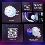Cooler Master ML 360 Atmos II LCD ARGB CPU Liquid Cooler Black, Support Latest LGA1851, LGA1700, AM5, AM4 Socket, New Ultra-Low Profile Pump, 360mm AIO, Sickle Flow Edge Fans, LCD Screen, White, MLX-D36M-A25SZ-LW - Image 4