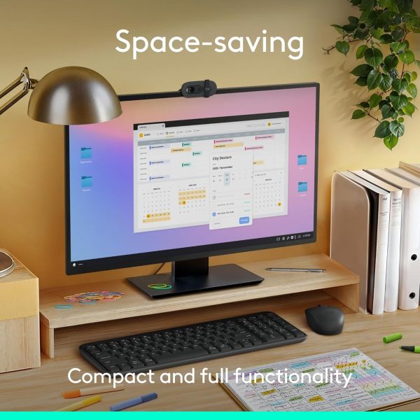 Logitech K250 Bluetooth Keyboard with Numpad, Easy Connectivity, Compact Wireless Keyboard made with Recycled Plastic, Spill-Resistant, comfortable Keys - Windows/MacOS, ARA Keyboard - Graphite, 920-013463 - Image 2
