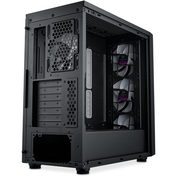 Cooler Master MB600 Computer Case, Back Connected Motherboard Support, 420mm Radiator Support, 3X 140mm & 1 x 120mm ARGB Fans, Type C Connector, ARGB Fan HUB, Black, MB600-KGNN-S00 - Image 3