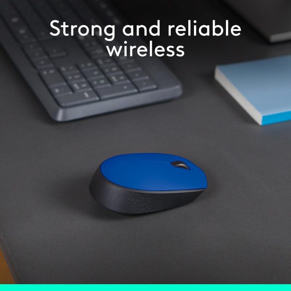 Logitech M171 Wireless Mouse, 2.4 Ghz With USb Mini Receiver, Optical Tracking, 12-Months Battery Life, AmbidextroUS Pc/Mac/Laptop - Blue, 910-004640 - Image 2