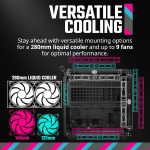 Cooler Master QUBE 500 Flatpack Black Small High Airflow Mid-Tower ATX Customizable Gaming PC Case, Tempered Glass, Vertical GPU Mount, USB-C, Carrying Handle, Gem Mini, Q500-KGNN-S00 - Image 7