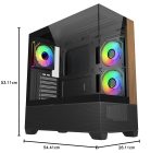 Cooler Master Elite 690 Wood Computer Case, 3 X Pre-Installed Reverse Argb Fans, Upto 360mm AIO Support, ATX Motherboard Support, RTX 50 Series Upto 425mm, Type C Connector, Black, E690-KHNN-S00 - Image 4