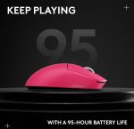 Logitech G PRO X SUPERLIGHT 2c wireless gaming mouse, 53 g pro-grade compact mouse with 5 programmable buttons, USB-C charging, 44K DPI sensor, up to 8 kHz polling for PC/Mac, Pink, 910-007546 - Image 7